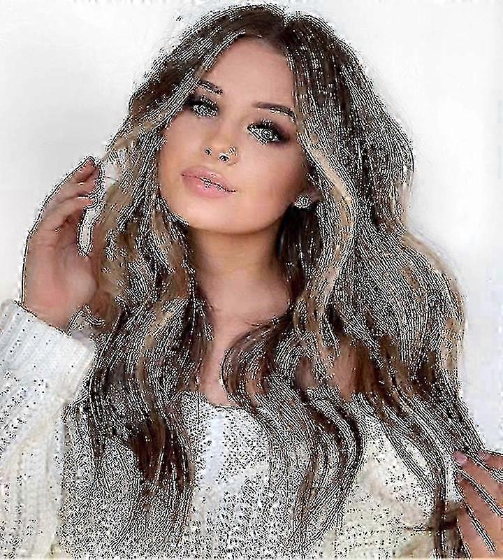 Curly Women's Wig with Brown Gradient, Medium Length