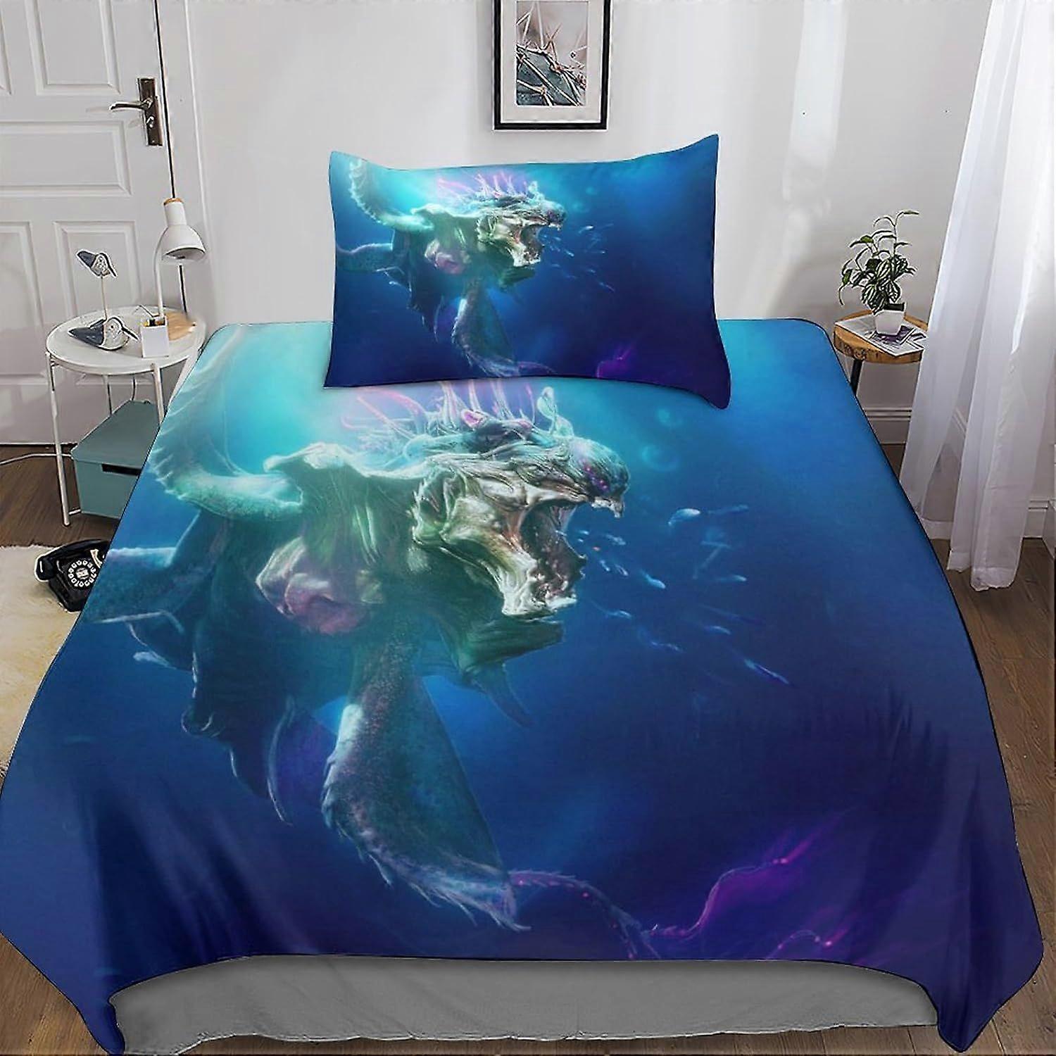 طقم الفراش الوحش الوحش D نمط مطبوع غطاء لحاف إغلاق بسحاب مع أكياس وسائد ستوكات للبالغين والأطفال مجموعة قطع مفردة 135