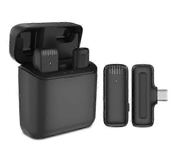 Wireless Tie Microphone，2.4GHz Type-C Plug&amp;Play 48 Hours Lapel Mic,with Charging Case,for Recording