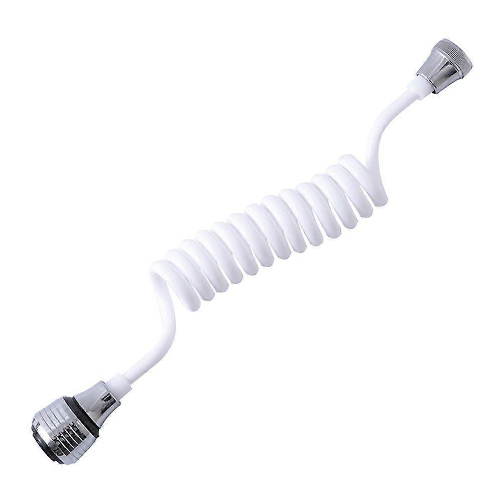 Home Kitchen Long Hose Portable Pullable Foaming Faucet Extension Extender(White)