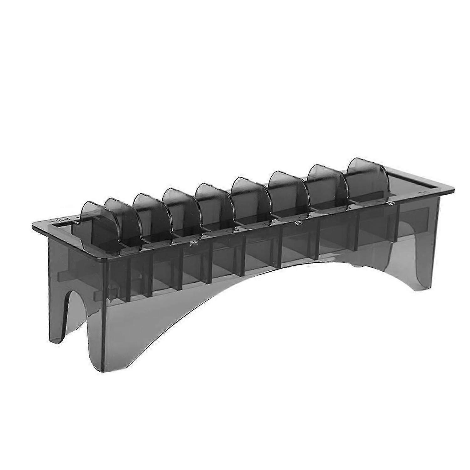 Hair Clipper Guard Storage Box with 10 Compartments Waterproof Transparent Rectangular Plastic Guide