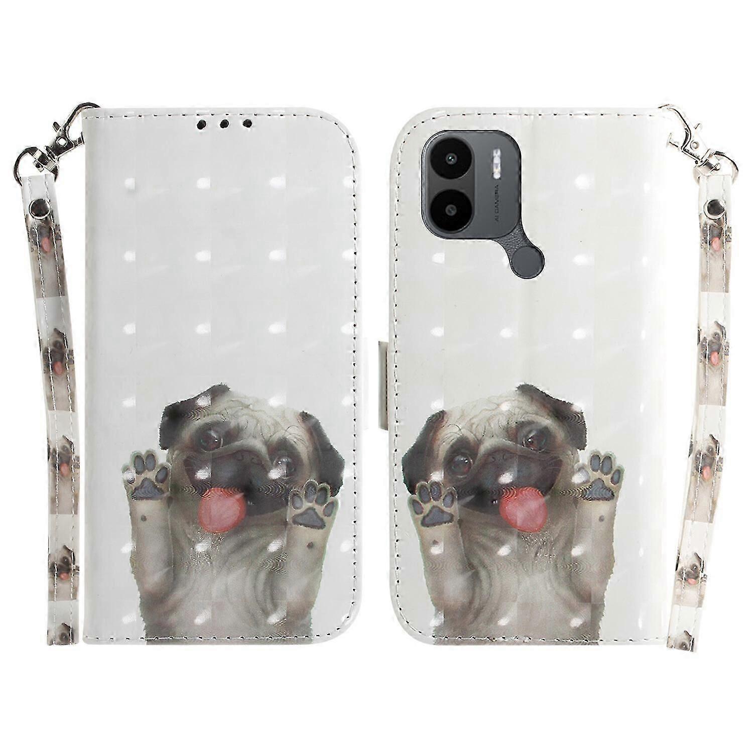 Compatible with Xiaomi Redmi A1 Plus 3D Print Full Stylish PU Leather Wallet Bookstyle Magnetic Flip Case with Strap