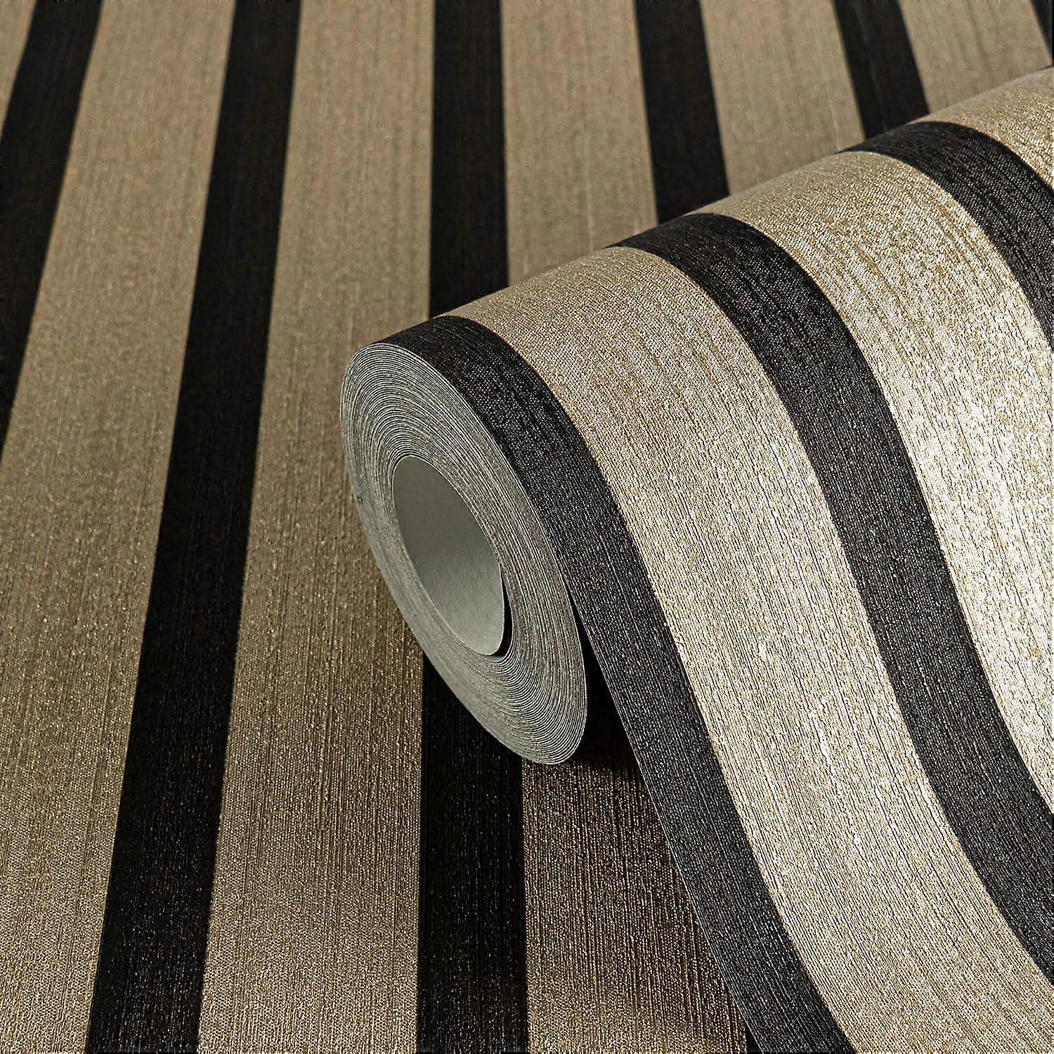 Papel pintado de listones de madera dorada