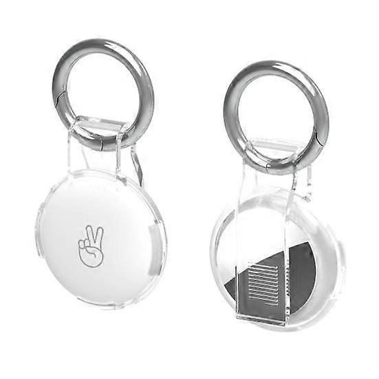 2Pcs Protective Case Clear for AirTag Holder Tracker Cover with Keychain Belt Clip Portable