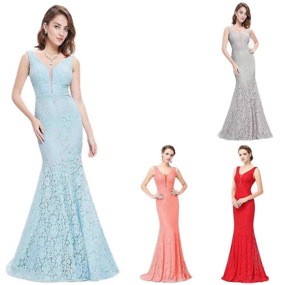 Elegant Lace V-neck Mermaid Prom Dress For Christmas
