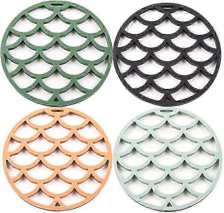 Silicone Coasters Heat Resistant Non Slip Kitchen Coasters (4 Pack)