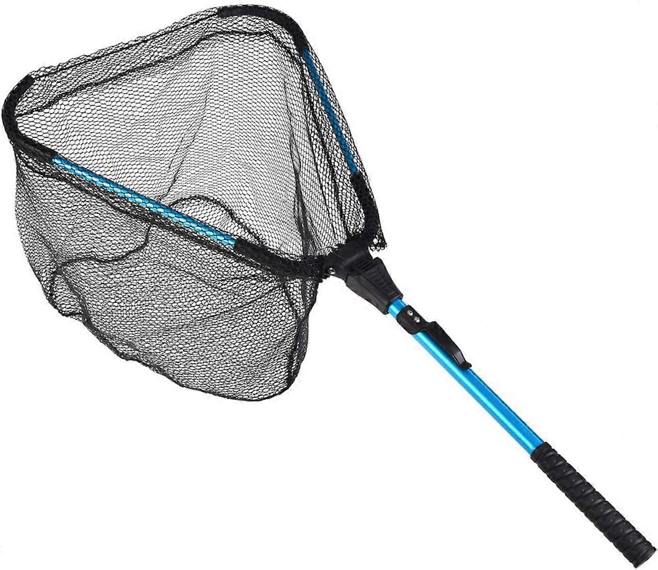 Triangular foldable telescopic pole rubber coated floating fishing net