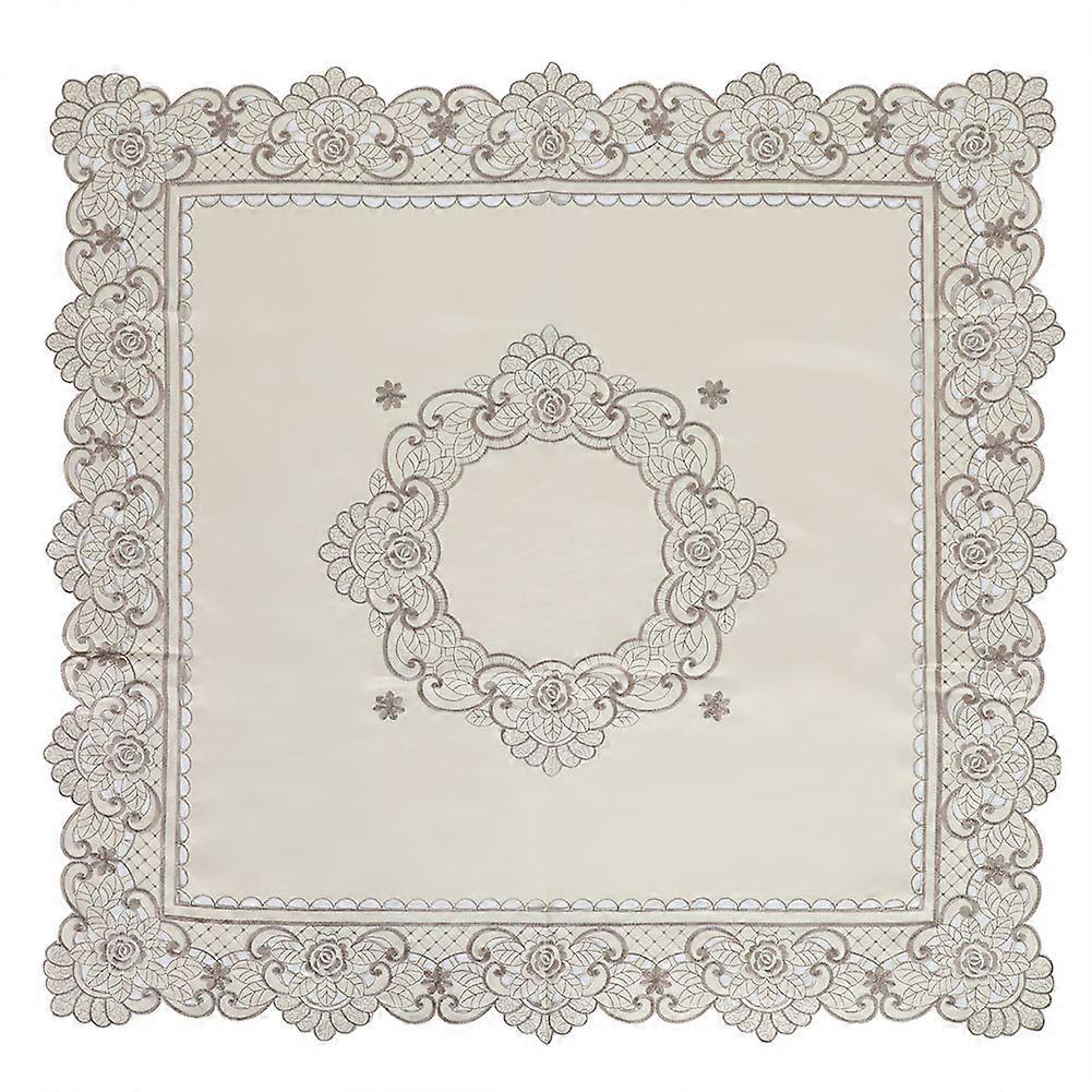 Square Embroidered Dustproof Table Cover Dining Cloth Protector Decoration (57 * 57)