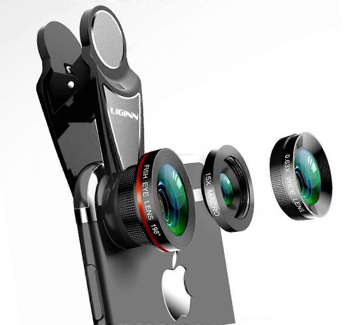 Wide Angle Camera Lens Three-in-one Fisheye Clip Lens For Mobile Phone