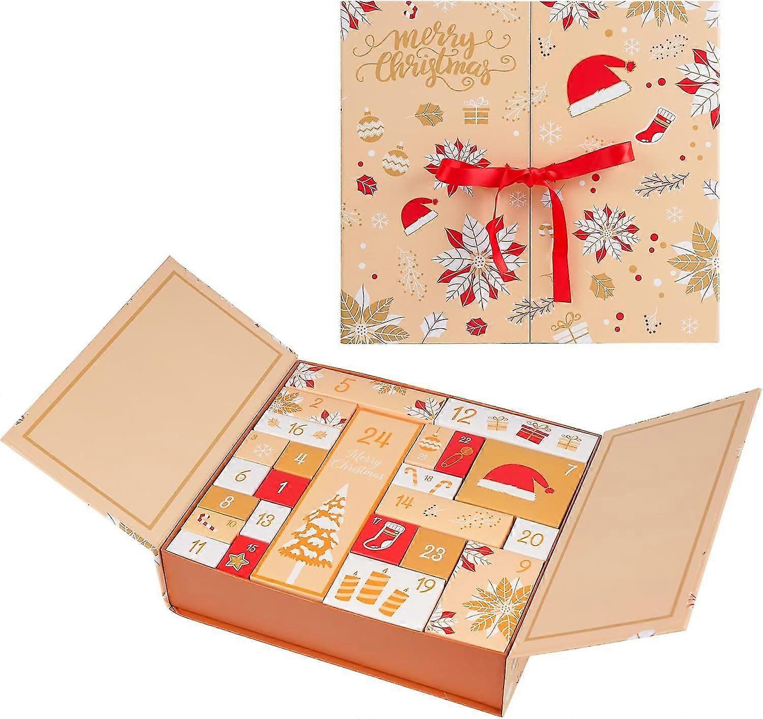 24 Empty Advent Calendar Boxes To Fill, Christmas Advent Calendar, Countdown Calendar 24 Days Of Surprises Empty Box Christmas Gift Box