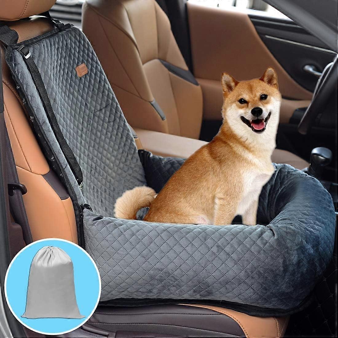 Siège d’auto pour chien Siège d’appoint pour animaux de compagnie Siège d’auto de sécurité pour animaux de compagnie, le siège pour chien fabriqué est sûr et confortable, et peut être démonté pour un nettoyage facile (gris)