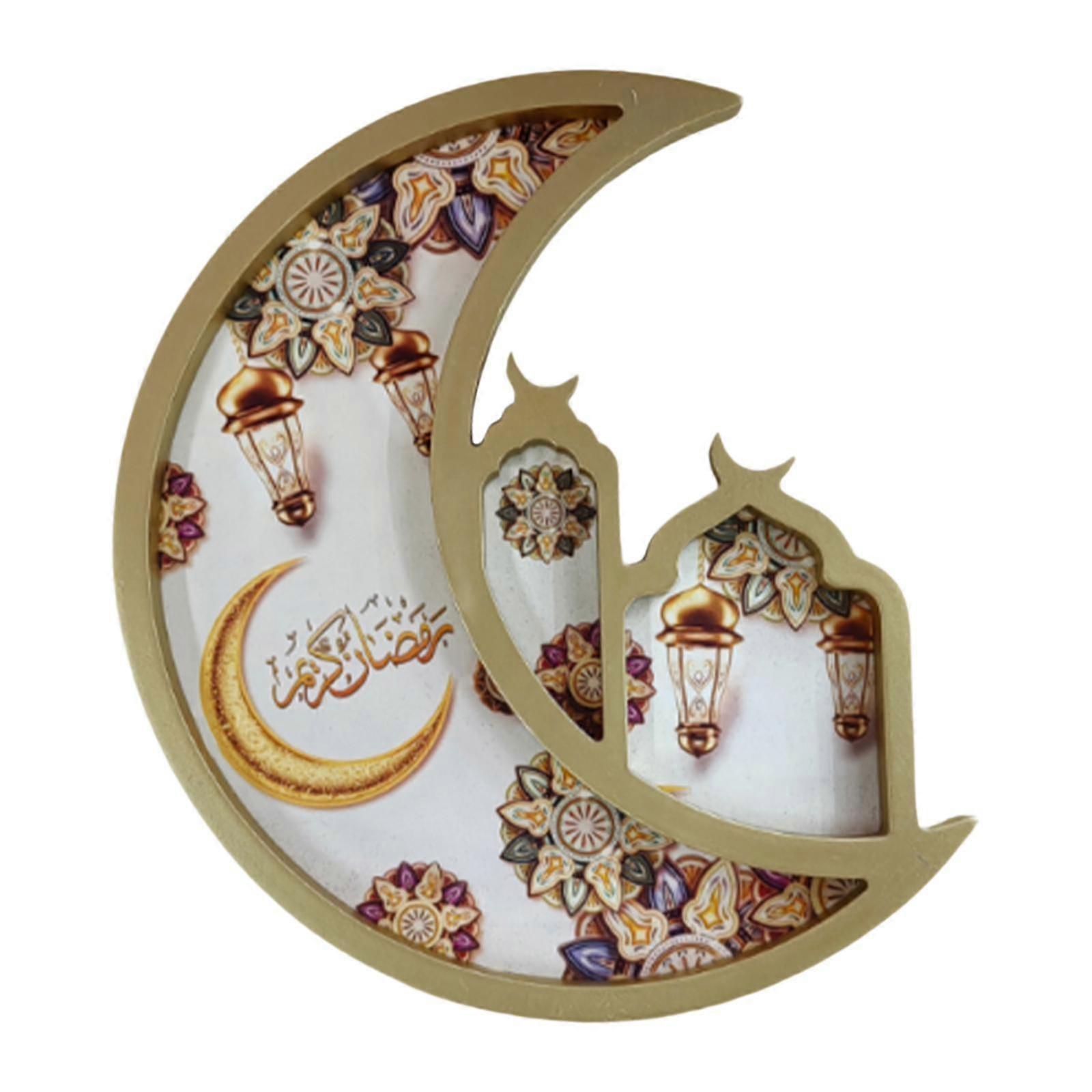 Ramadan Tray Moon Serving Tray Multifunction Crafts Eid Tray Decoration Storage