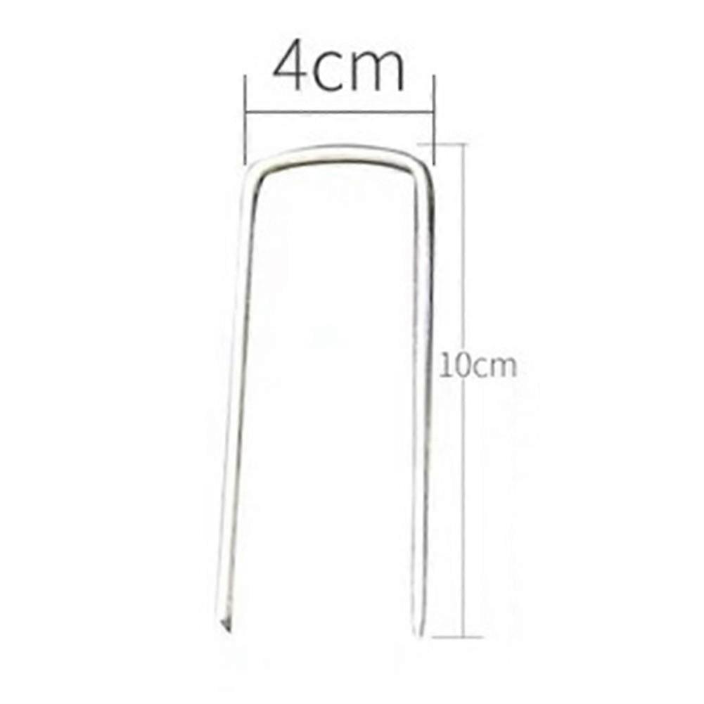 10Pcs 3mm Fabric Floor U-shaped Nail Steel Wire Nail U Ground Pegs for Tent Gazebo Camping Tarpaulin Hooks 10/15/20CM Length