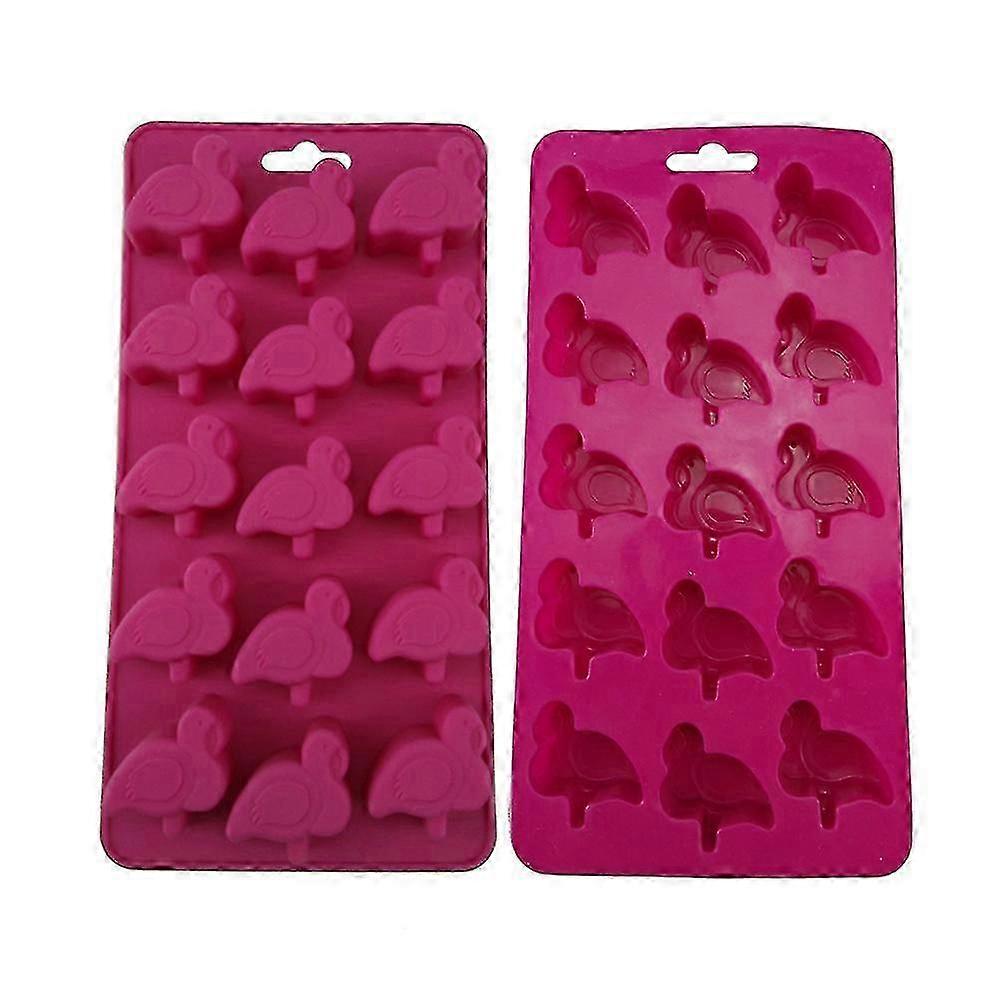 2 قطعة قوالب فلامنغو قوالب الشوكولاتة حلوى السيليكون غير اللاصقة قوالب قوالب صابون DIY للمطبخ المنزلي (لون عشوائي) f54