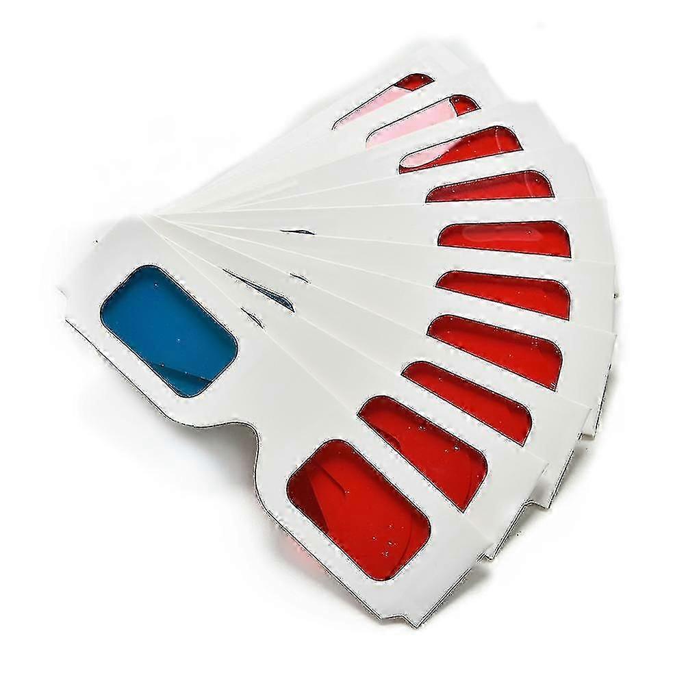 10pcs Universal Anaglyph Cardboard Paper Red Blue Cyan 3d Video Glasses