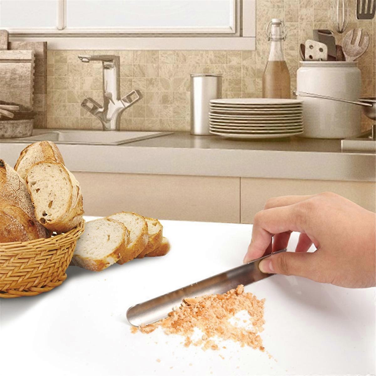 Table Crumber Crumb Sweeper 304 Stainless Steel Crumb Scraper Food Remover Desk Cleaning Tool for W