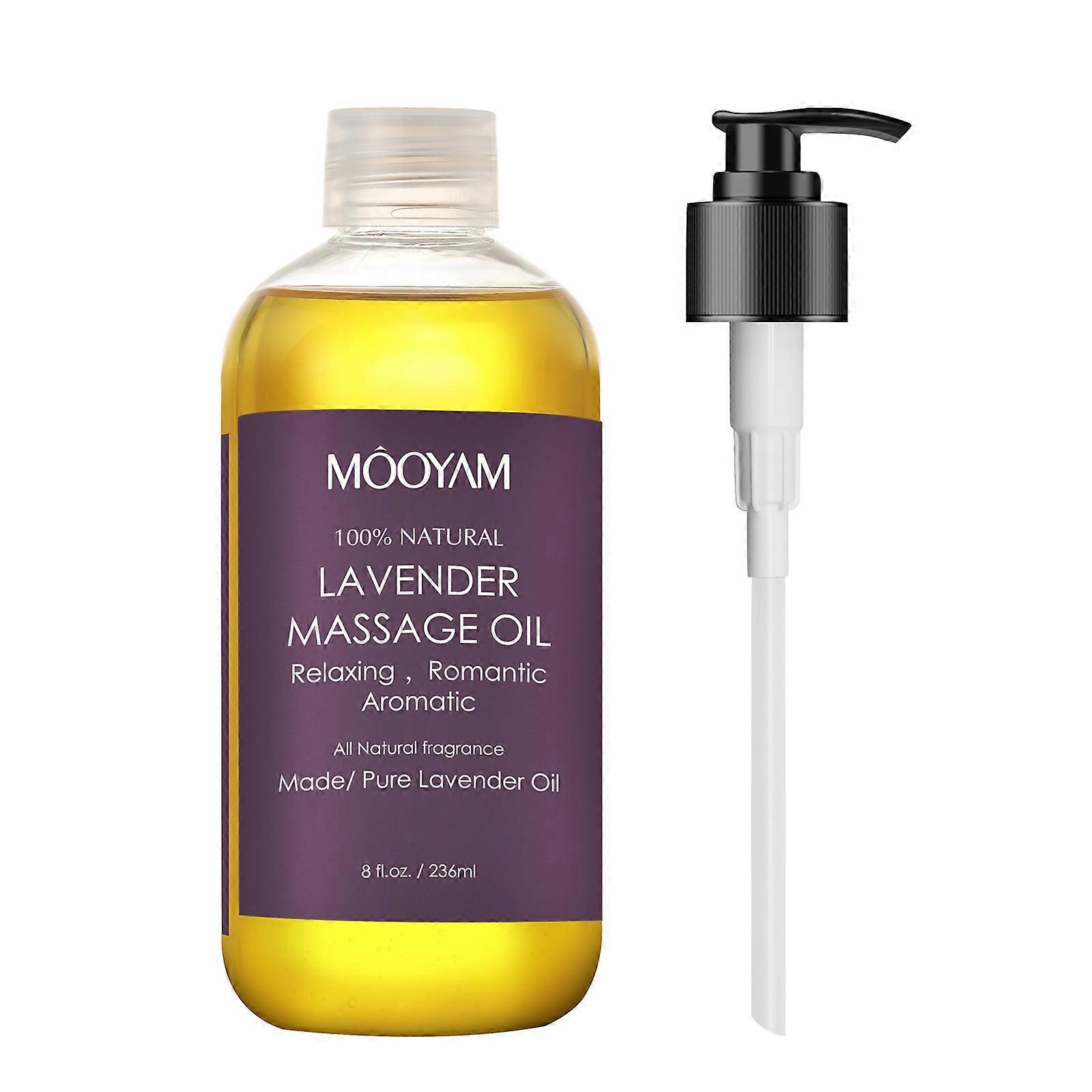 PURE Lavender Massage Oil - Hydrating, Calming, Warming, Relaxing & Rejuvenating Body Oil - Premium Grade, Made with Natural Oils - Skin Care for Men