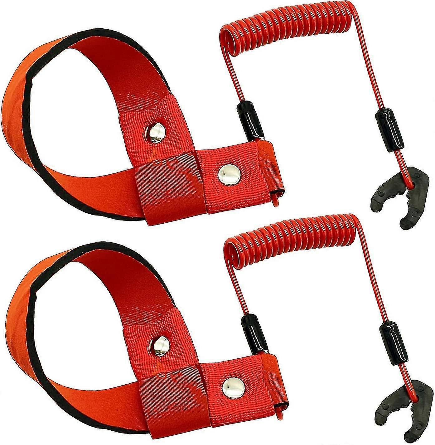 ,Watercraft Kill Switch Lanyard, 2 - Pack with Adjustable Wrist Strap and Coiled Cord, Durable and Reliable for Safety on the Water