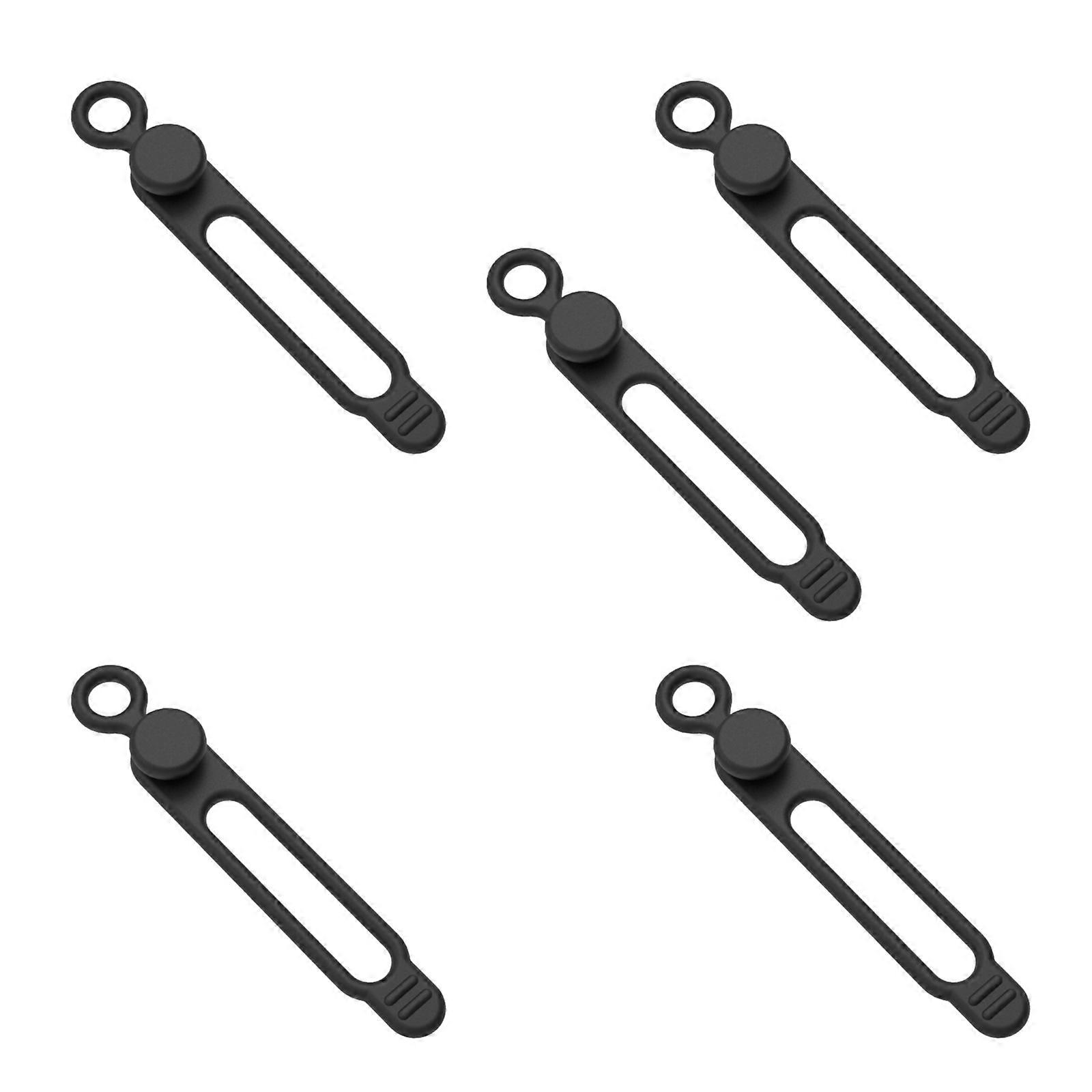 Silicone Cable Tie, Reusable Cord Tie, Cable Organizers Elastic Cable Organizers Straps for Bundling Earphone Cable Wire  Black