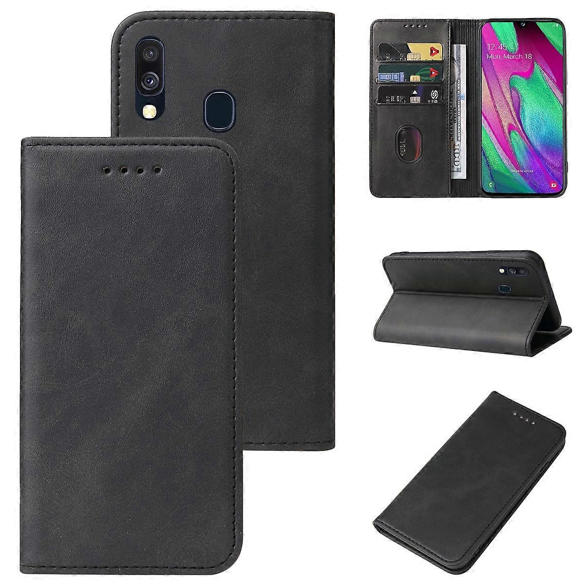 For Samsung Galaxy A40 Magnetic Closure Leather Phone Case