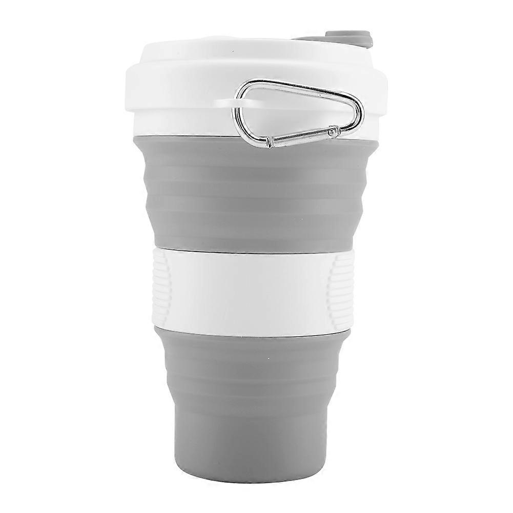 Foldable Silicone Cup with Cover for Water and Coffee, Travel Size, BPA-Free, Dishwasher Safe, Collapsible Design