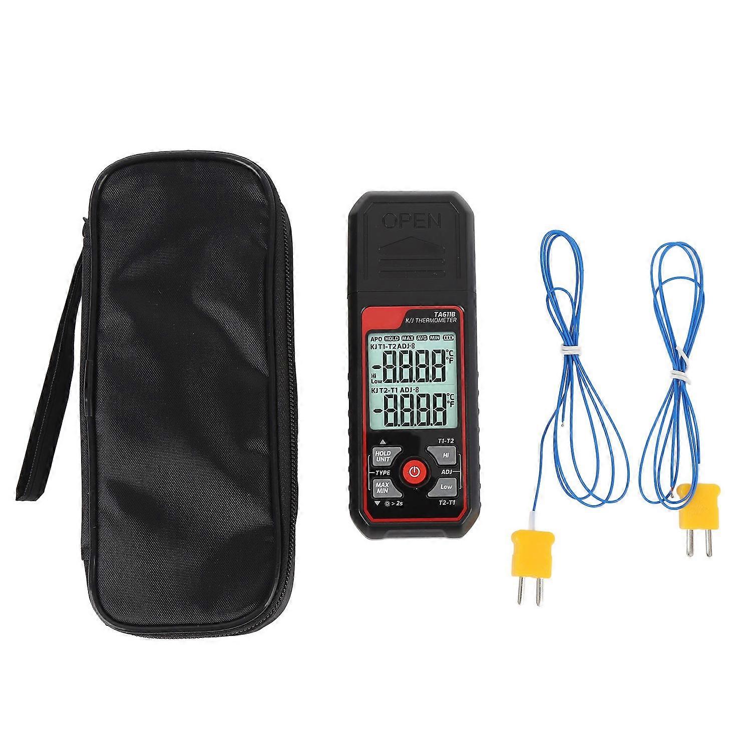 Thermocouple Temperature Meter Gauge J K Type Double Channels Digital -200 - 1372℃ Measuring Range T