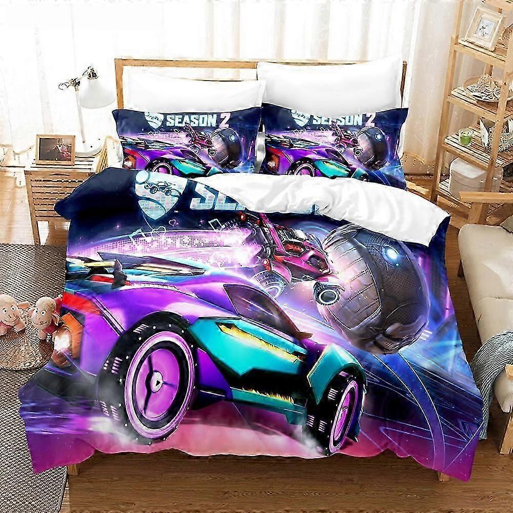 a1519 Lakan Nya Rocket League Sängkläder Set Överkast Singel Twin Full Size Bil Rocket League Sängset Barn Pojke Sovrum Påslakan Lakan iip1