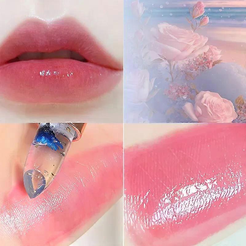 Jelly color-changing lipstick, warm and long-lasting, moisturizing and not easy to stick to the cup of flower lip balm