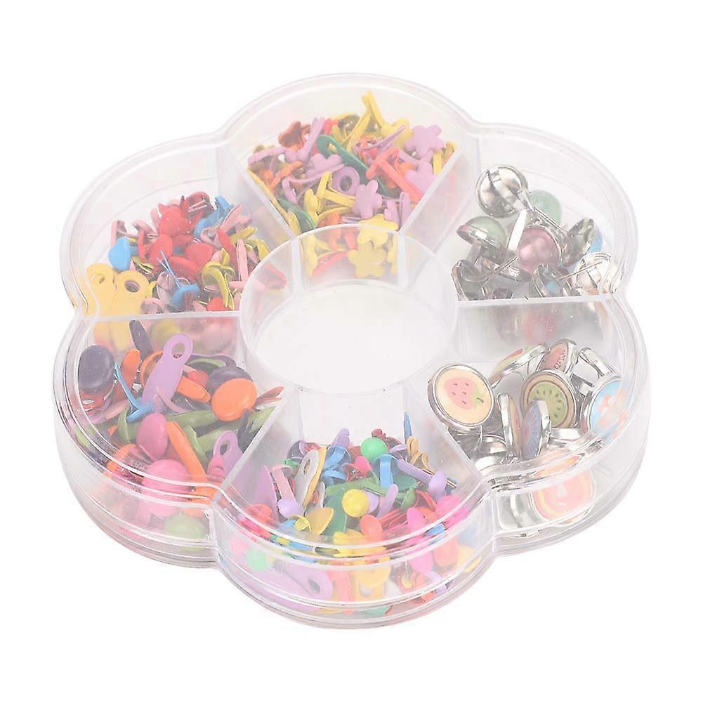 Metal Brads Colorful Hardware Fastener DIY Materials Mixed Set for Children Toy 6-12mm