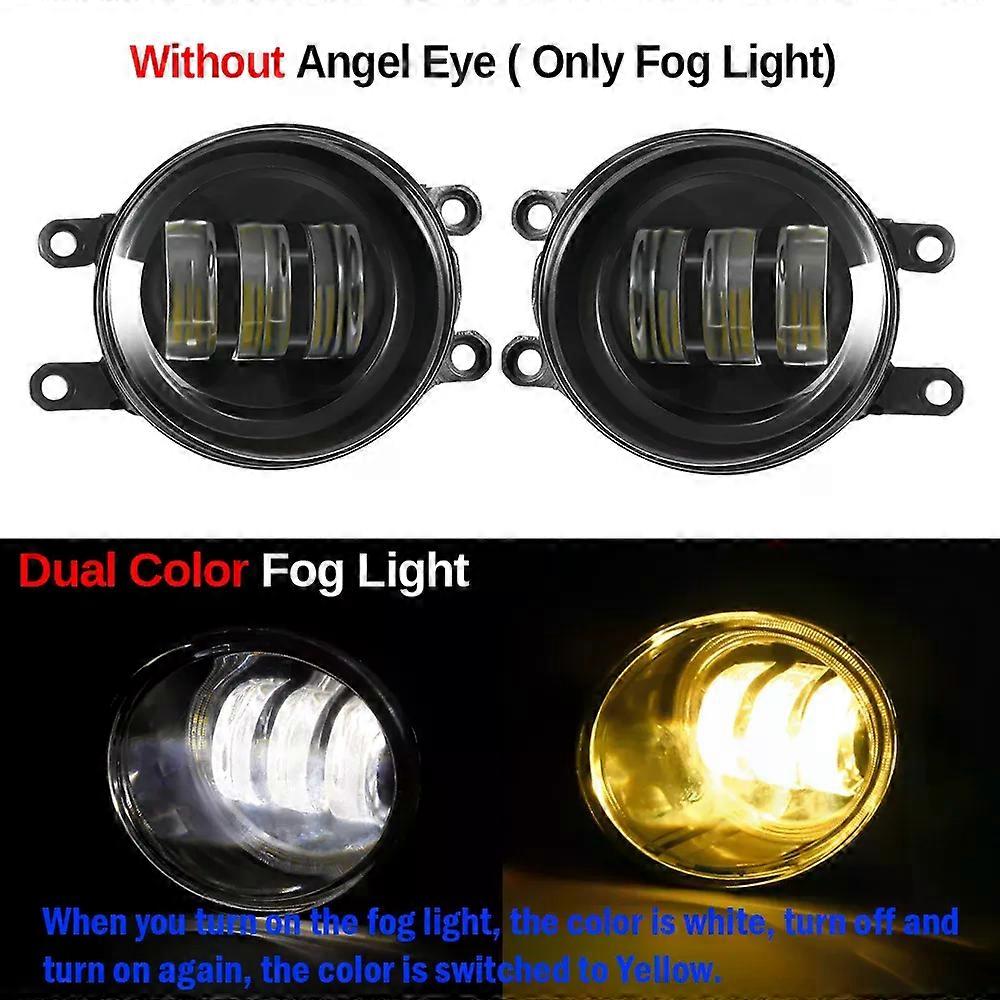 Applies to2 X 30W Car Front Fog Light Assembly DRL H11 External Angel Eye Fog Daytime Running Lamp 6000LM 12V For Toyota Matrix 2009-2014