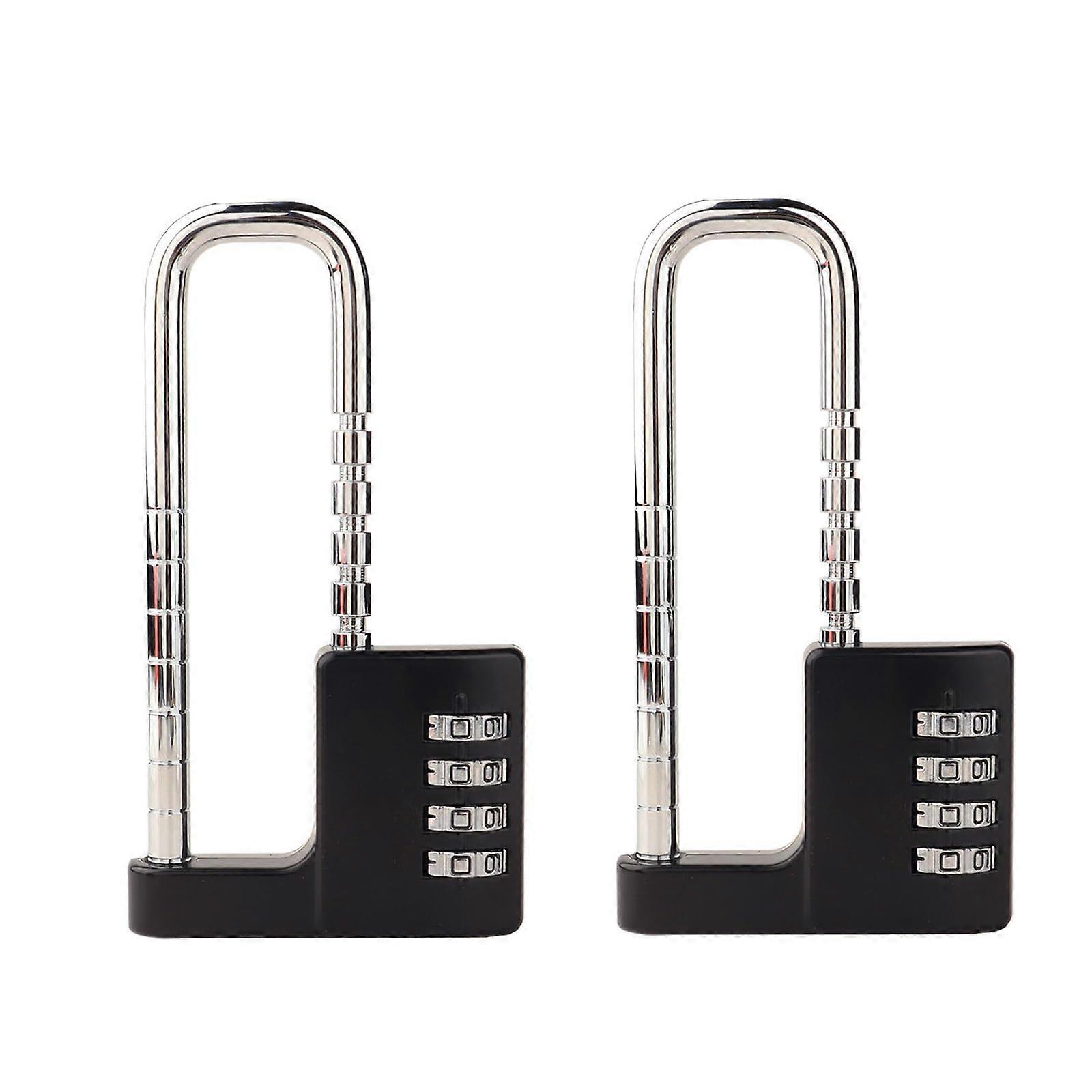 Adjustable handcuff combination lock - Gym, cabinet lock for school and outer door locks, ideal for fences and huts, black, 2 packets