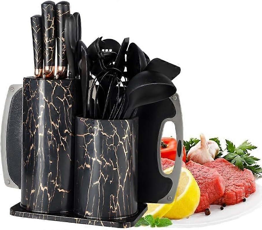 25 PCS Black Sharp Cooking Utensils Set for Kitchen
