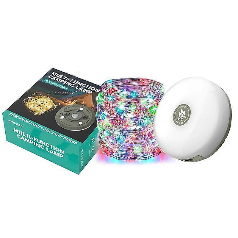 USB Rechargeable Camping Light String Light 10 Meters RGB Light for Ambient with Magnetic Hook XTELinterna Portable LED