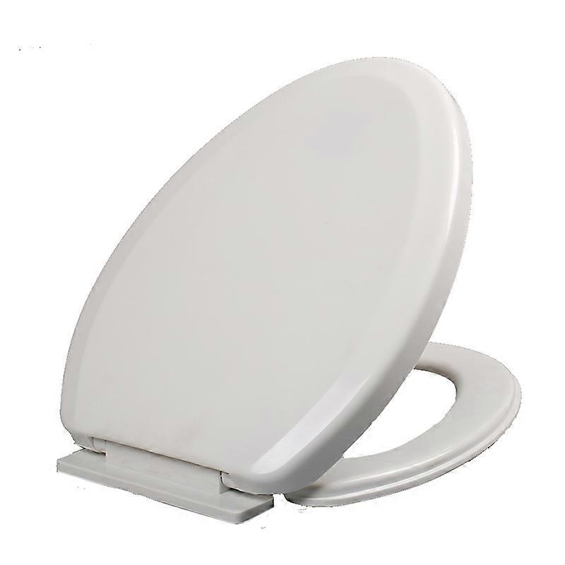 SoftClose Non-Slamming Toilet Seat with Lid Colonial White for Elongated Toilets, Durable Plastic, Easy Installation