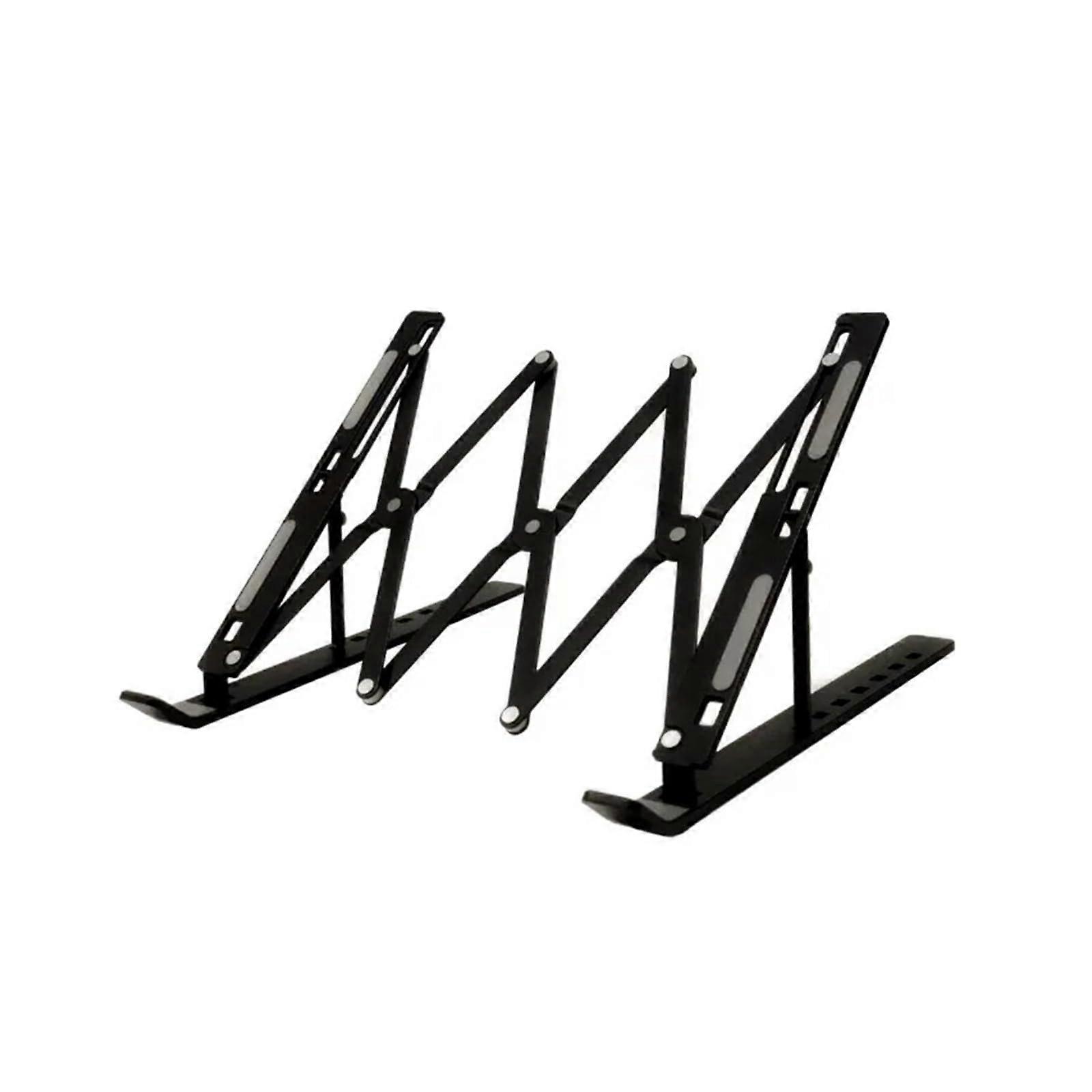 Adjustable Laptop Stand for Computer, Black Alloy Desktop Holder with Heat Dissipation, Compatible with All Laptops