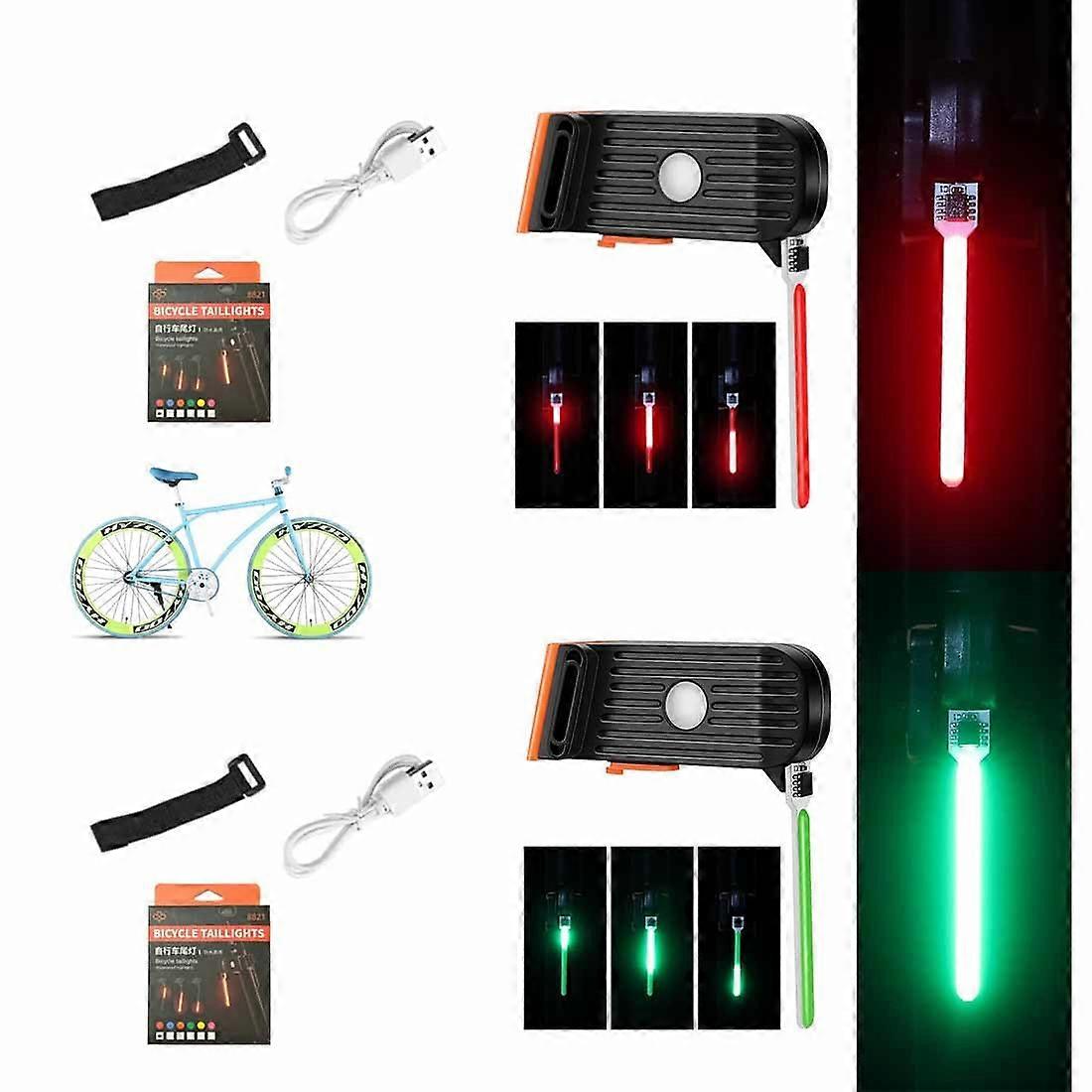 2 Pieces Universal Led Bike Flowing Taillight,Bicycle LED Dripping Tail Light for Seatpost Any
