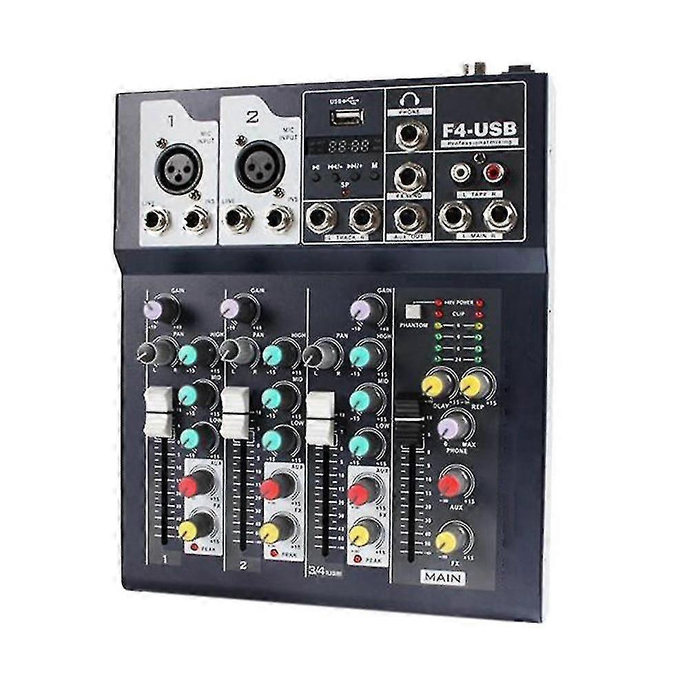 F4 Bluetooth Pure Platform 4-way Mixer Usb Home Reverb Mixer Recording Stage With Bluetooth Mixer U