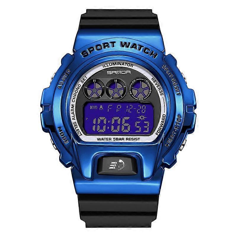 SANDA 2127 Electronic Single Movement Watch Black Blue