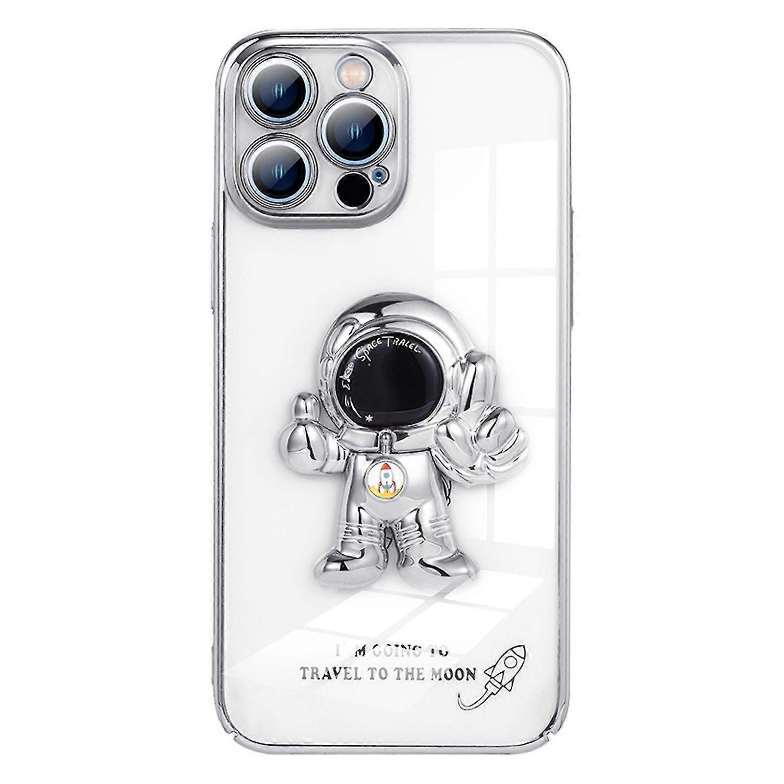 Magnetic Astronaut Bracket Case Compatible With Iphone 13 Pro Max/13 Pro/13, Plating Clear Hard Pc Cover