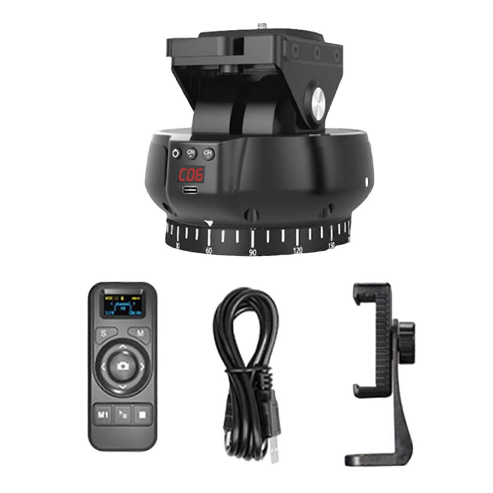 Motorized Camera Panoramic Head Stabilizer Wide Angle for Tripod Mount