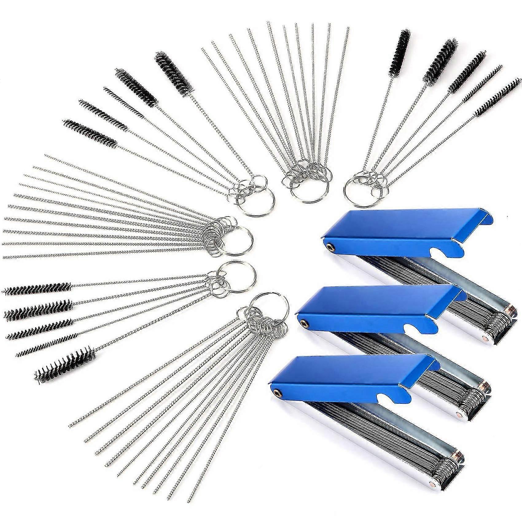 3 Sets Carburetor Carbon Jet Cleaner Wire Torch Tip Cleaner Tool Needles Brushes Cleaning Tool Kit