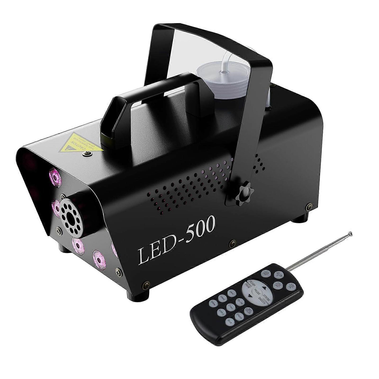 LED Mistmachine 500W 3 Kleuren & Stroboscoop Effect Feest Bruiloft Vakantie Rookmachine met Afstandsbediening Timer en Verstelbare LED Lichtjes Perfect voor Fam