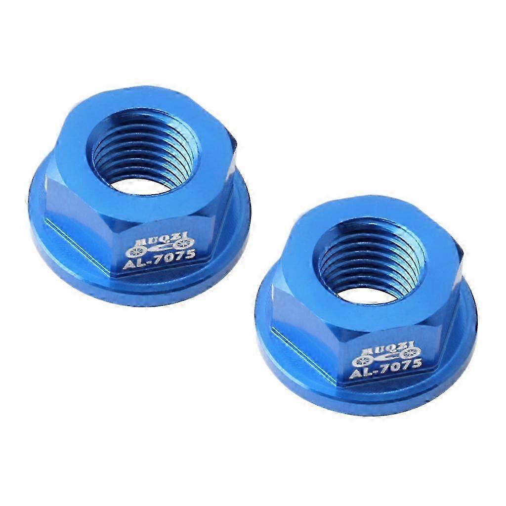 2X Bike Hub Axle Nut Flange Wheels Nuts for Kids Balance Bicycle Cycle-color: Blue