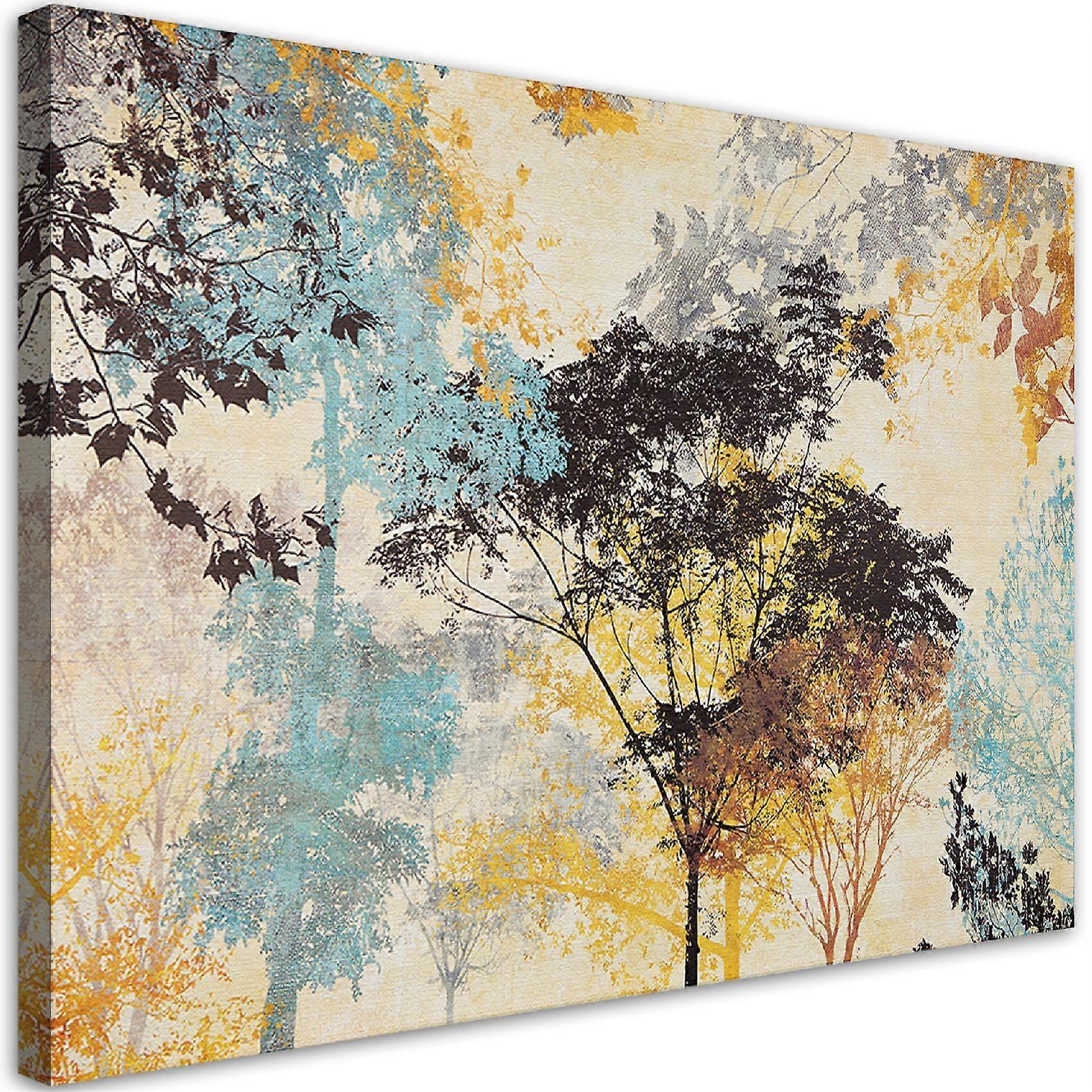 Impression sur toile, arbre coloré abstrait - 120x80