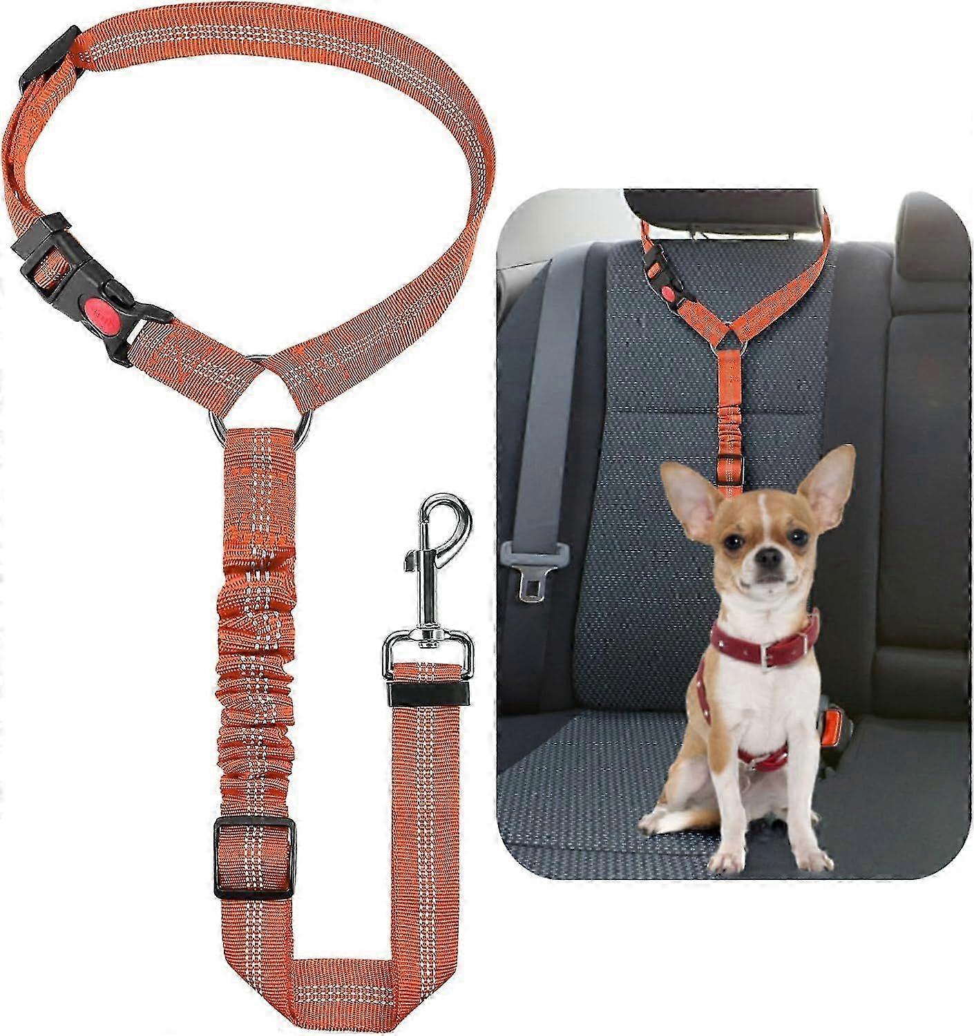 Elastic Dog Harnesses with Seat Belt and Headrest Restraints for Puppy Safety and Secure Car Travel
