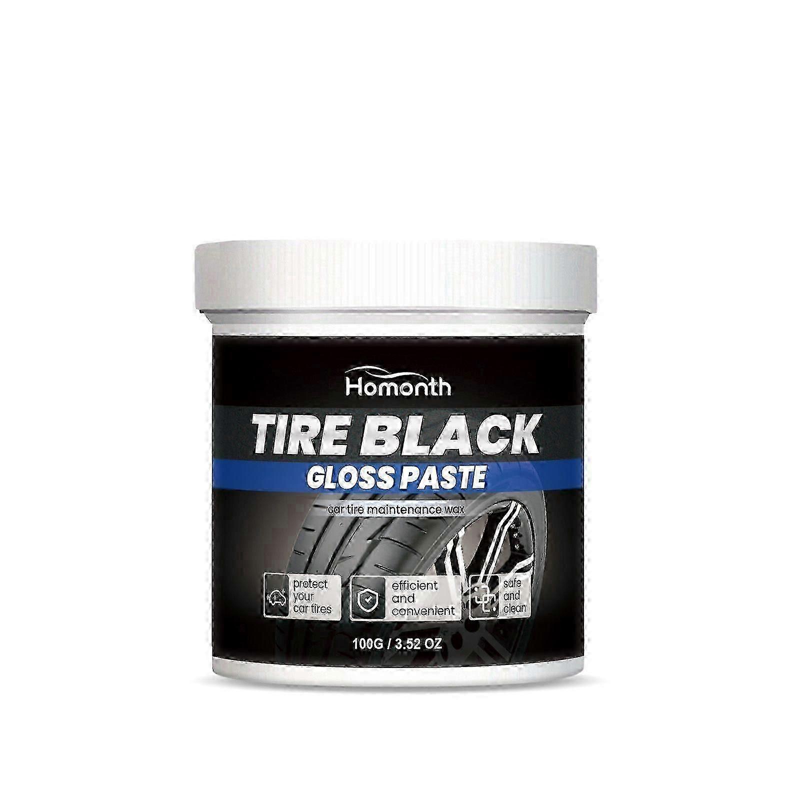 Tire Black Gloss Paste, Tire Cleaner Wheel Hub Decontamination Brightening Durable Rust Remover