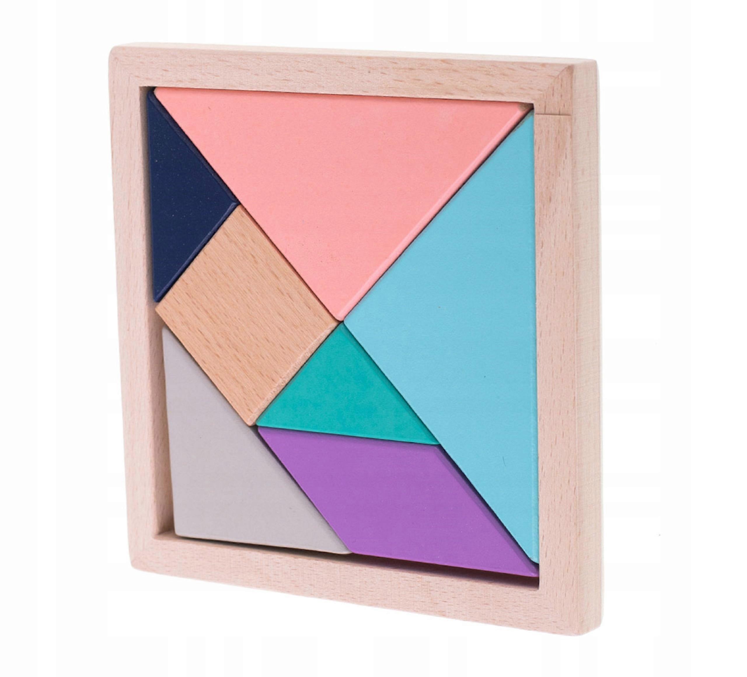 Puzzle Tangram Kontext en bois 11,5 x 11,5 cm