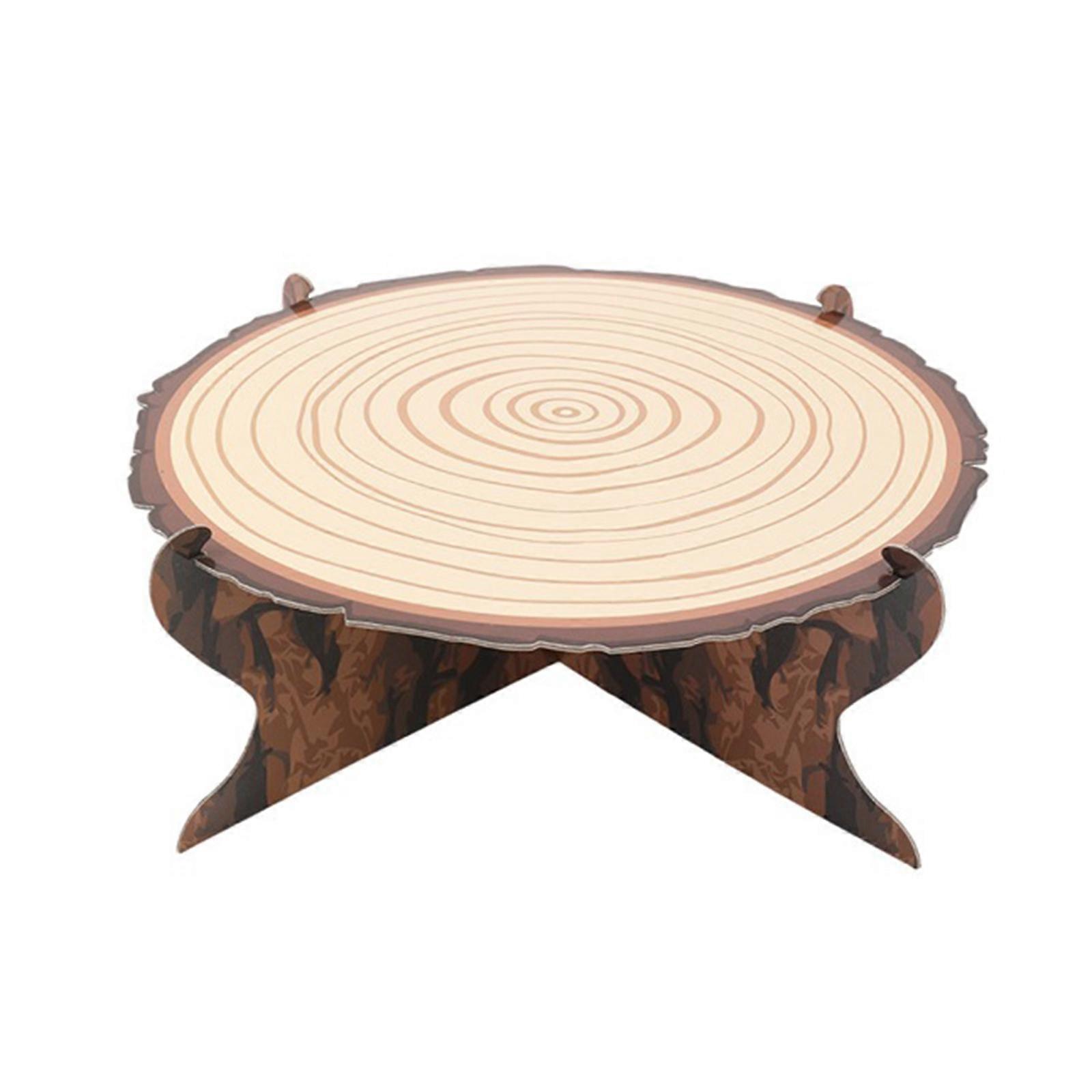 User Friendly Cake Rack Stand For Weddings And Parties Natural Look Round Cupcake Holder Wood Like Texture Display Rack