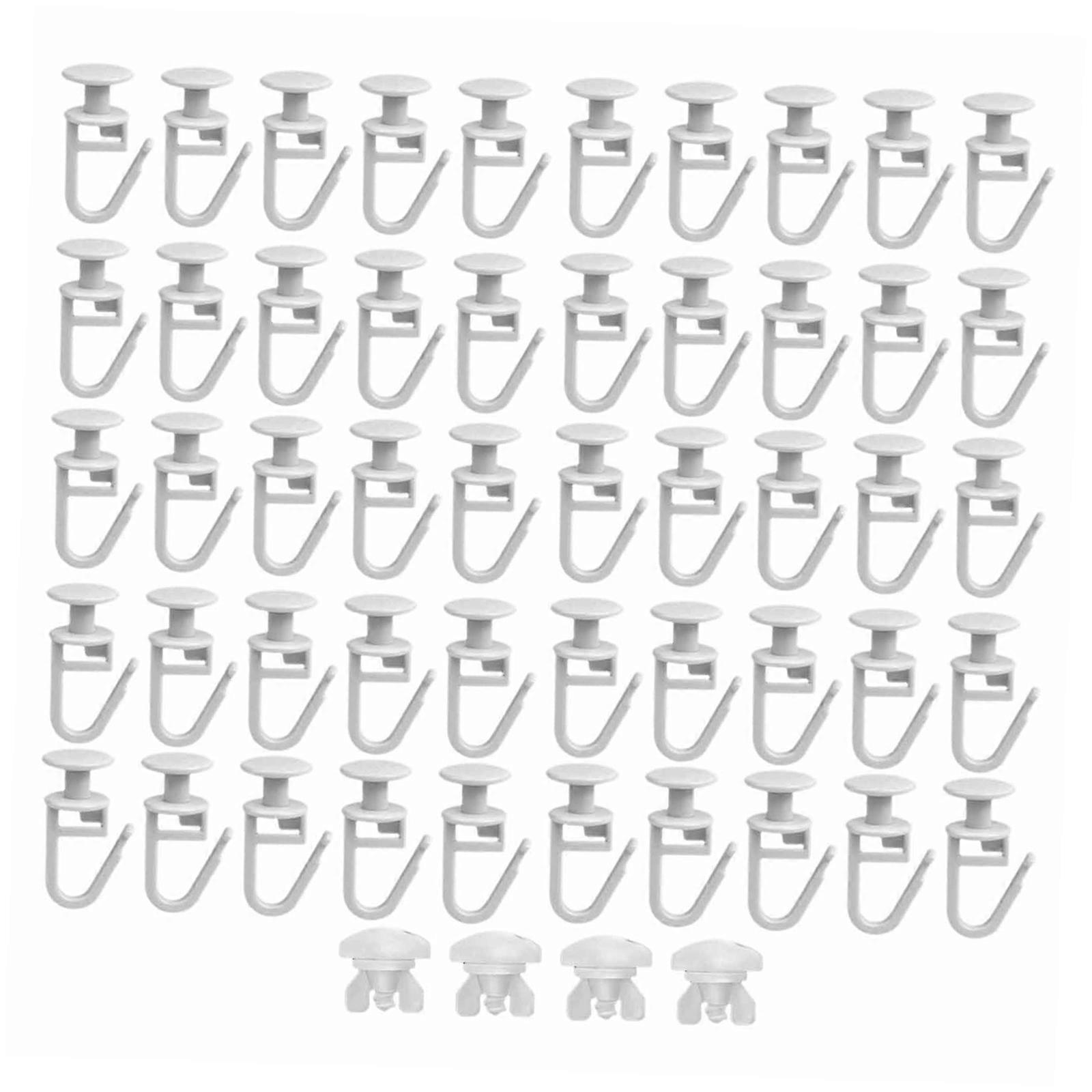Curtain Accessories Pack Includes 50Pcs Curtain Track Gliders Lockable Hook and 4Pcs Drapery Rails Track End Stoppers