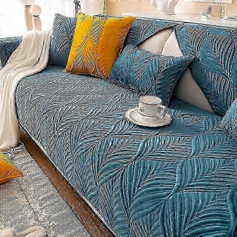 Ultra Plush Velvet Sofa Slipcovers with Leaf Design for Comfortable and Stylish Living Room D��cor